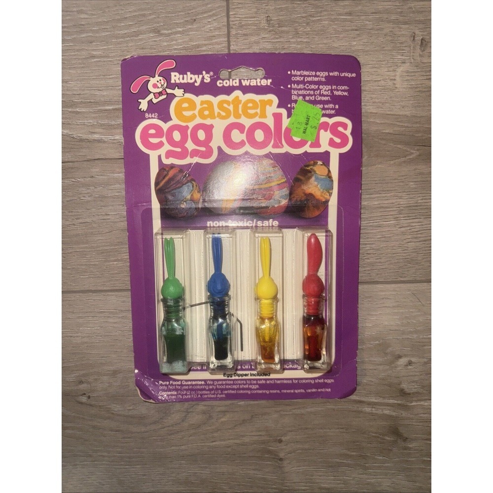 1988 Ruby's Cold Water Easter Egg Colors Tootsietoy 8442 DRY 4‎ color